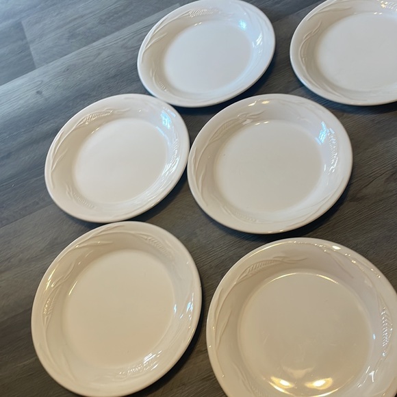POTTERY BANK Dansk WHEAT Sage Embossed Wheat Dinner Plates Portugal 11" 6 Pcs!! - Picture 3 of 5